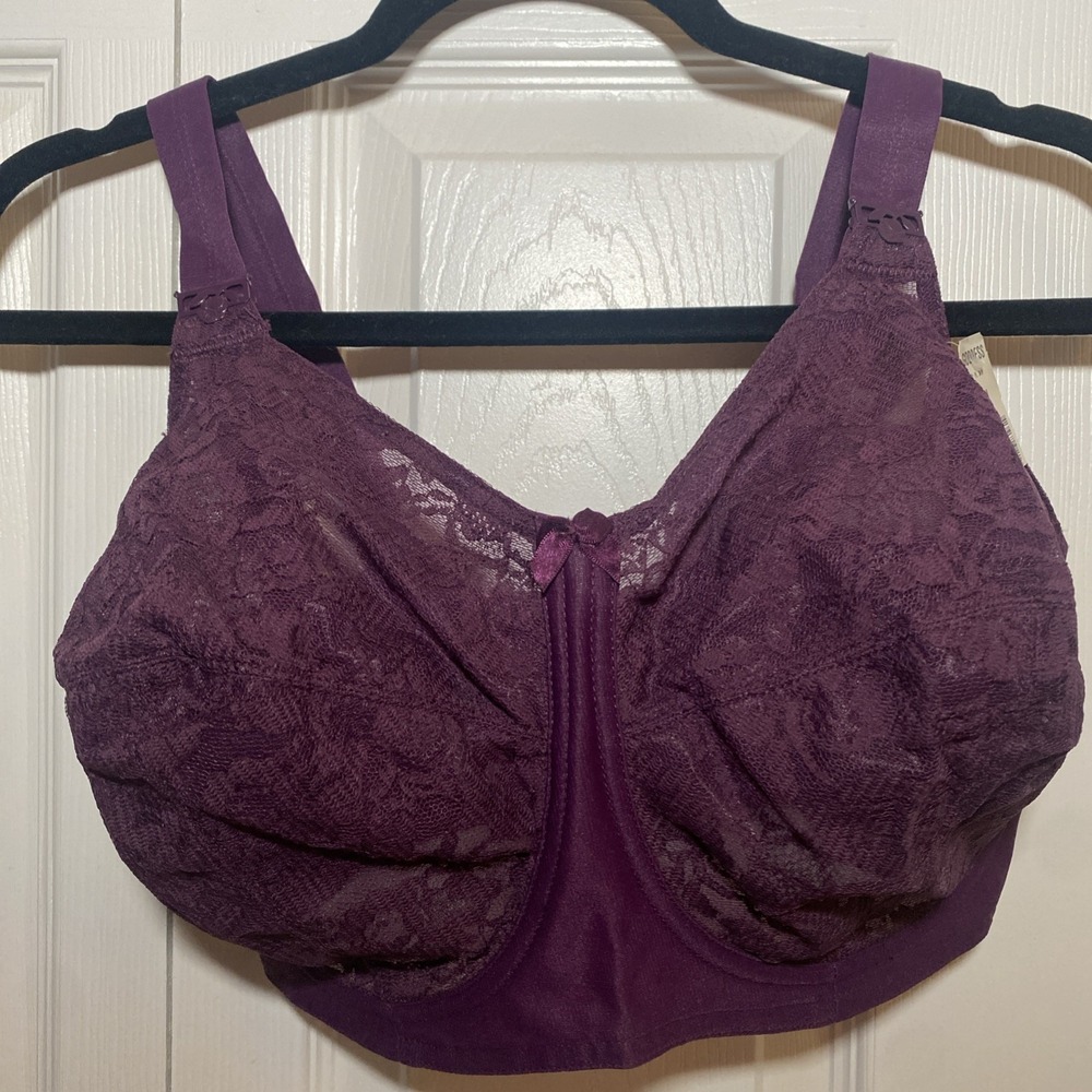 Goddess 34H Revelation Purple All Over Lace Underwire Cup Bra Style 1062 NWT